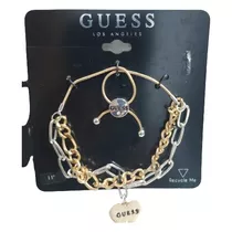 Pulsera Guess Plateada Con Dorada