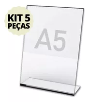 Display Expositor A5 Em L Ps Acrílico Balcão Mesa Kit 5 Pçs