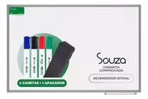 Lousa Quadro Branco 120x90 + 4 Canetas + 1 Apagador + Nf