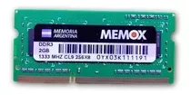 Memorias Ram Ddr3 2gb 1333 Memox Nuevas Netbook / Notebook
