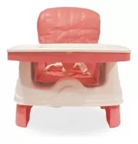 Silla De Comer Para Bebe Plegable Booster Con Tapizado. Color Beige Rosa