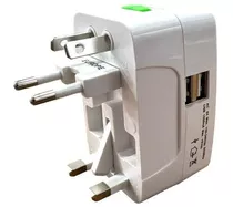 Adaptador Viajero Cargador + 2 Usb Enchufe Universal 220v