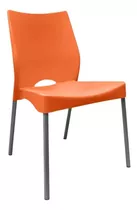 Silla De Comedor Plástico Reforzada Apilable Gris - Malba Estructura De La Silla Naranja