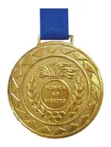 Kit Com 100 Medalhas De Ouro M43 Honra Ao Mérito C/fita Azul