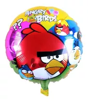 5 Globos Metálicos De Angry Birds 18 Pulgadas+5 Popotes/camp