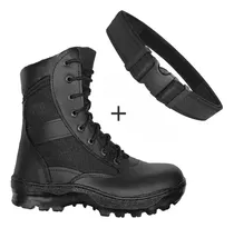 Bota Táctico Borcego + Cinturon Americano Externo Policial