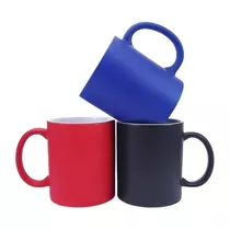 Taza Mágica Para Sublimar Colores Negro Rojo Y Azul Con Caja