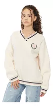 Polerón Niña Pullover College Ecru Corona