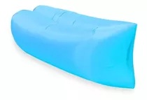 Sofá Sillón Inflable Tumbona Con Quitasol - Celeste Y Verde