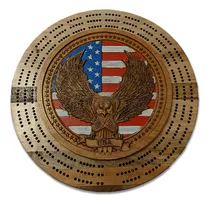 Tablero De Cribbage Premium Águila Patriótica Y Bande...