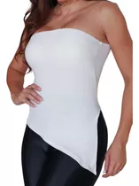 Blusa Blusinha Tomara Que Caia Assimétrica Bojo E Fenda Top