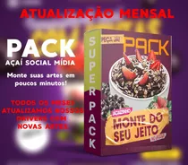 Pack 120 Artes Editáveis Açaí, Editar, Social Mídia