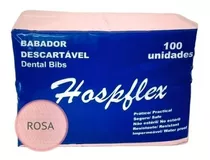 Babador Descartável Impermeável Rosa 100 Unidades Hospflex