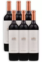 Vino Alma Mora Malbec X6u 750ml Finca Las Moras San Juan