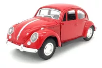 Carrinho De Ferro Miniatura Fusca Coleção 1:32 Vermelho