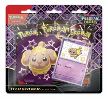 Pokemon Paldean Fates Tripack Sticker Tech Fidough Inglés