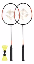 Kit Badminton Completo C/2 Raquetes 2 Petecas De Nylon Vollo