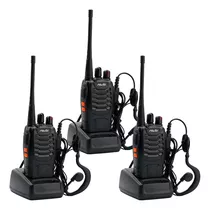 Kit X 3 Handy Radio Manos Libres Newtek Walkie Talkie 888s