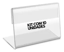 Porta Preço Etiqueta Display Acrílico Cristal 2mm Kit 10 Un