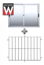 Ventana De Aluminio 1.20 X 1.0 Con Reja 12mm Incorporada Color Plateado