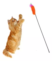 Varinha Cat Pena Gato Brinquedo Interativo Vara Divertida Cor Varinha Penas Coloridas