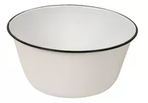 Bowl Enlozado Blanco Borde Negro. Medida Ø27 X 12cm