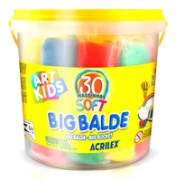 Big Balde Massinha Acrilex C/ 30 Massas Soft Sortidas 1,5kg