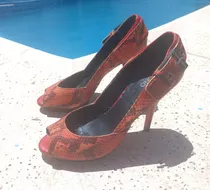Zapatos De Dama Marca Via Uno Con Taco Y Plataforma 