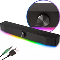 Caixa Som Soundbar Gamer Bluetooth Computador Pc Led Rgb 20w