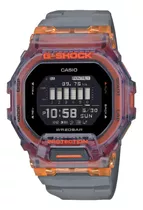 Reloj Casio G-shock Gbd-200sm-1a5dr Color De La Correa Gris Color Del Bisel Naranjado Color Del Fondo Negro