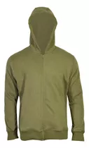 Campera Salomon Logo Fz Hoodie Hombre Olive Night Heather