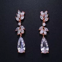 Finos Aretes Flor Pendientes Novia Fiesta Regalo Mujer Mama 