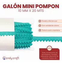  Mini Pompón X 20mts Deco Ideal Souvenir ! Varios Colores