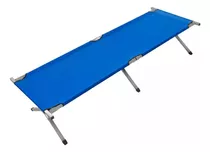 Catre Plegable Camping Reforzado Con Funda Color Azul