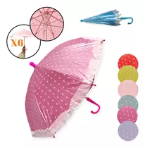 Paraguas Infantil Chico Lunares Volado Colores X6 Surtidos