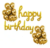 Bexiga Balão Metalizado Happy Birthday De Festa Aniversário