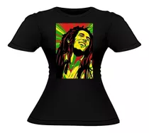 Polera Mujer Algodón Bob Marley Reggae Cantante