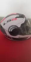 Casco Cerrado Ls2 Ecer22-05 Blanco Y Rojo