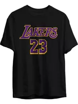 Remera Basket Nba Los Angeles Lakers Negra Logo Lakers 23