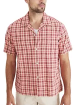 Camisa Hombre Camp Collar Regular Fit Rojo Cuadros Dockers