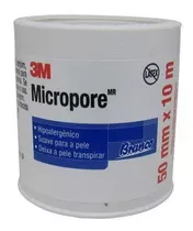 Kit 10 Micropore 3m Branco 50mmx10m Hipoalergênica Curativo