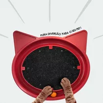 Arranhador Gatos C/ Bolinha Brinquedo Divertido Pet Vermelho