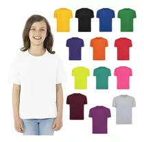 Docena Camisetas Niños En Color Algodón 180 Cuello Redondo