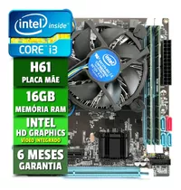 Kit Gamer Intel Core I3 + Placa Mae Lga1155 + 16gb Ddr3