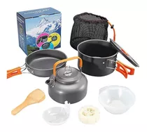 Set Ollas Outdoor Camping Cocinilla Utensilios Ds-308