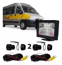 Kit Monitor + Câmera Ré E Frontal Para Van E Ônibus Escolar