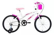 Bicicleta Aro 20 Infantil Mtb Girl Com Roda Lateral Cor Branco