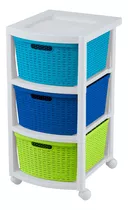 Cajonero Infantil Rattan 3 Gavetas 39x33x66 Cms Rimax