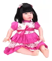 Boneca Bebê Reborn Loira Morena C/ Acessório Brinde Infantil