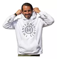 Buzo Blanco- Twenty One Pilots - Canguro Con Capucha Unisex 